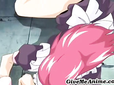 Captured maid gets both holes checked