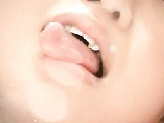 Asian kissing and licking