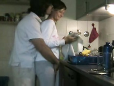 Deep in her in the kitchen 1