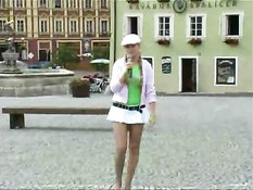 Blonde stalking girls for flashing 1