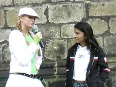 Blonde stalking girls for flashing 1