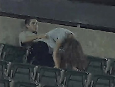 Amateurs having sex in stadium