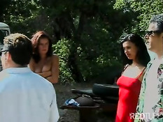 Two hotties and oney lucky dick