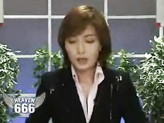 Men shooting on japanese newscaster