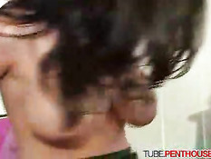 Horny babe sucking