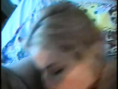Hot blonde getting kissed and sucks