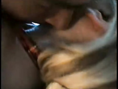 Hot blonde getting kissed and sucks