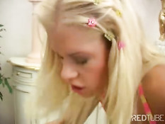 Blond teen loves anal sex