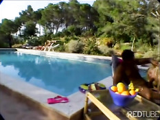 Interracial at the pool