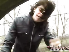 Handjob in a car