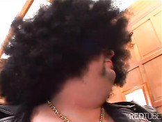 Hot babe sucks fat mans dick