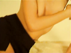 Young brunette blows