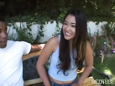 Asian chick thankful for getting the job
