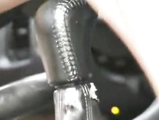 Chick fucks stick shift 