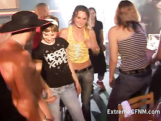 Girls sucking a stranger in a night club