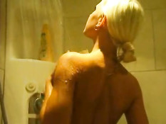 Teen blonde under the shower 2