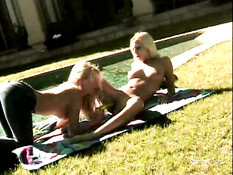 Pool, palms and sweet blond lesbians