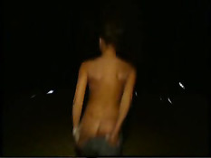 Skinny Bitch Shows Her Tits