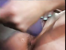 Lesbians Try A Glass Dildo