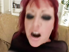Red Head Gets Ass Pounded By 2 Cocks