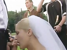 Bride Fucked Outdoors By More Than One Guy!