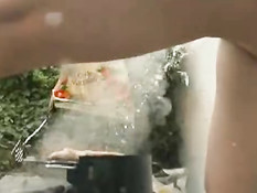 Peeing on barbeque