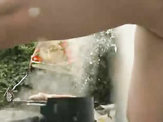 Peeing on barbeque