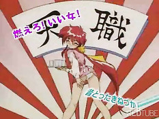 Blonde and redhead seducing boy