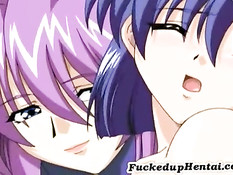 Horny hentai lesbians