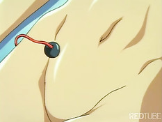 Bondaged anime girl getting teased