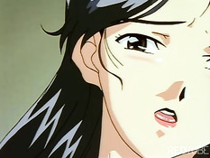 Bondaged anime girl getting teased