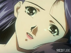 Bondaged anime girl getting teased