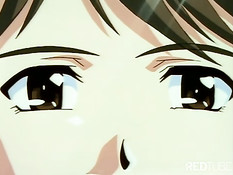 Bondaged anime girl getting teased