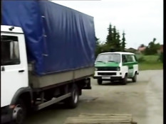 German officers fucking in their van
