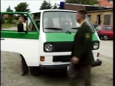 German officers fucking in their van