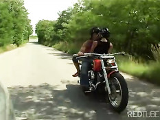 Motorbike Couple doing it outdoors