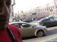 Лысый турист снял на питерской улице молодую сексуальную тёлку