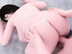 Супер сисястая 3D хентай девушка может подрочить ногами и грудью