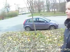 Встретил на улице русскую блондинку Алису и развёл шалаву на секс