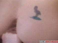 Two blondes fucking with a strapon