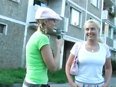 Blonde stalking girls for flashing 4