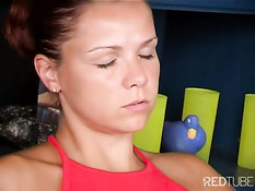 Two lesbians doing their holes with dildo