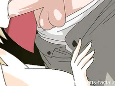 Обнажённая сисястая Tsunade отсасывает член и занимается сексом