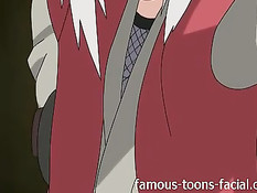 Обнажённая сисястая Tsunade отсасывает член и занимается сексом
