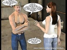 Горячие девушки занимаются сексом с мужчиной в 3D порно комиксе