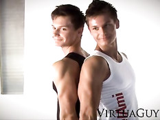 Twin guys posing