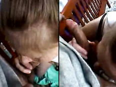 Teen blonde blowing