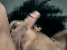 Мужик отлизал киску кудрявой мулатке Misty Stone и засадил член