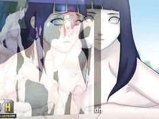 Naruto занимается групповым сексом с сисястыми хентай подругами
