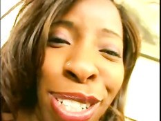 Грудастая мулатка Vanessa Blue отсасывает и дрочит член сиськами